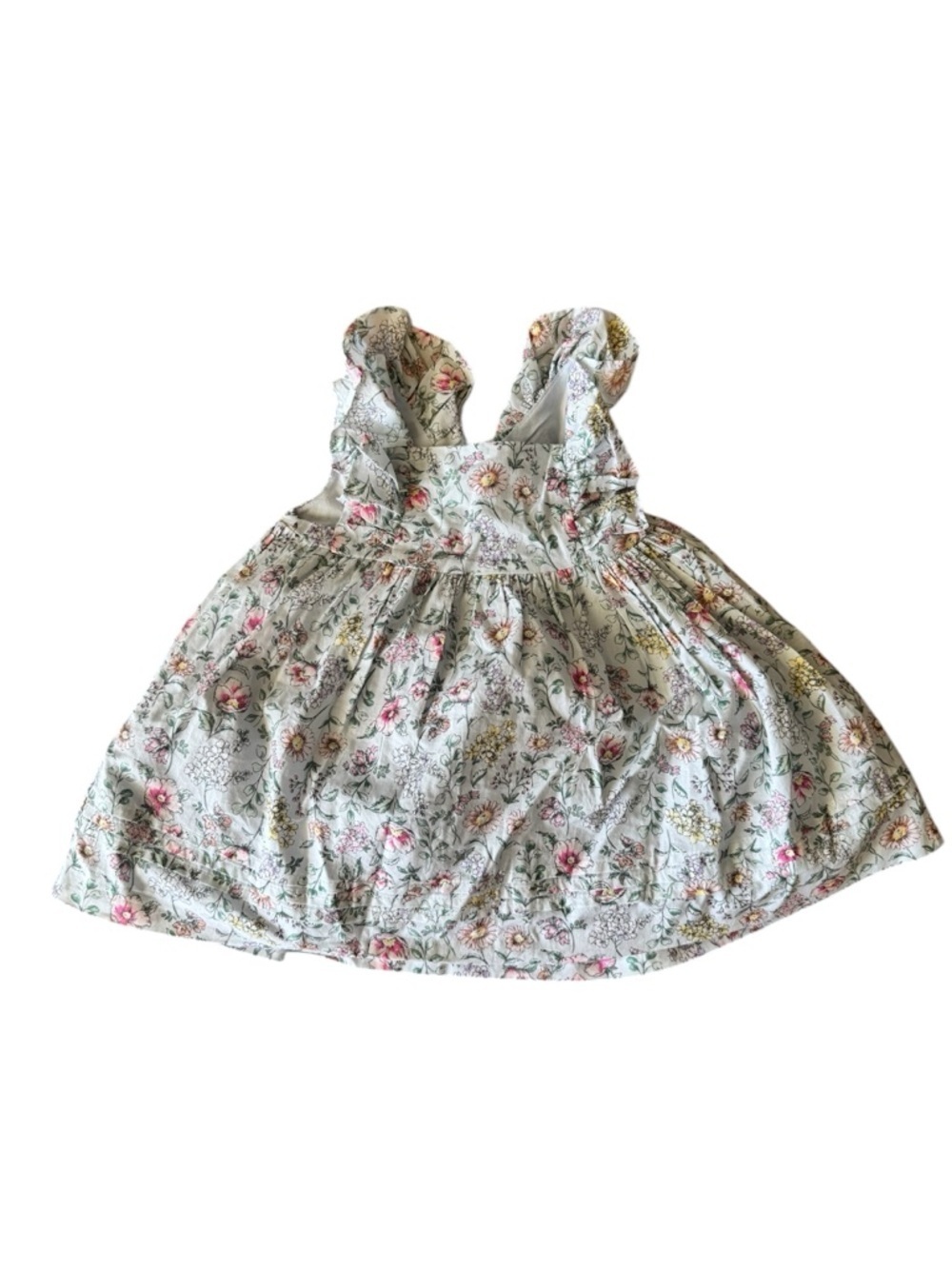 Janie & Jack Floral Spring Summer Dress Sleeveless Ruffle Tulle Lined 12m to 24m